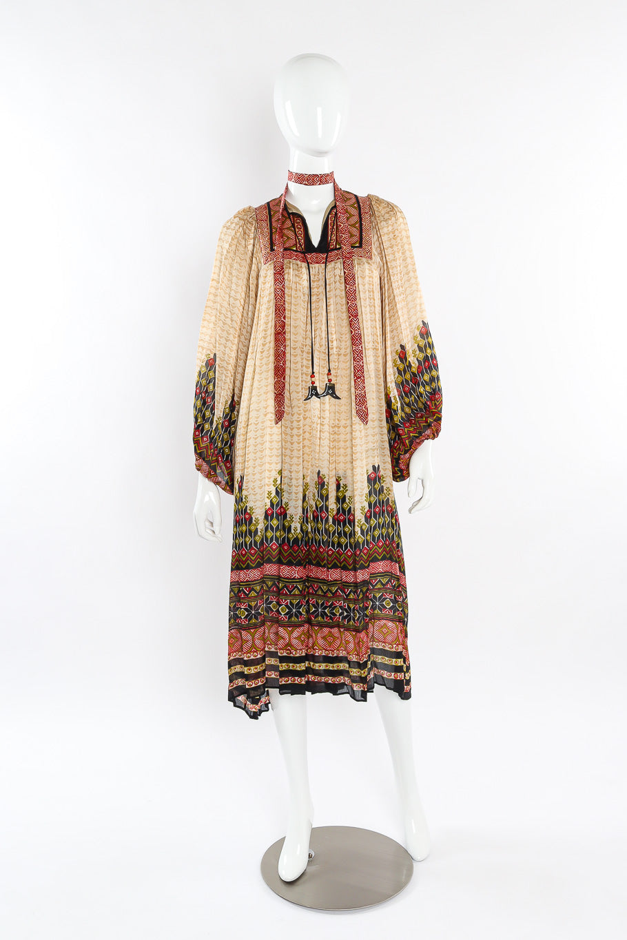 Block print silk dress by Ritu Kumar for Judith Ann Front View. @recessla