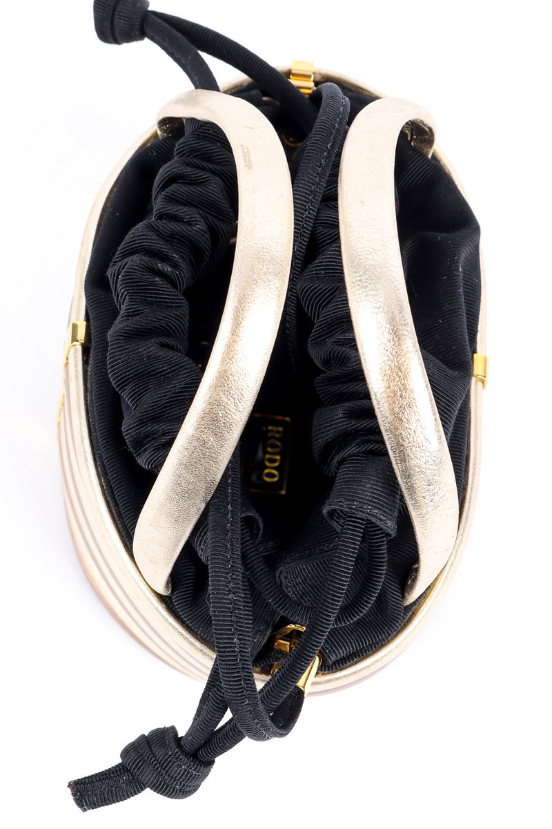 Rodo mini drawstring bucket bag handle details @recessla