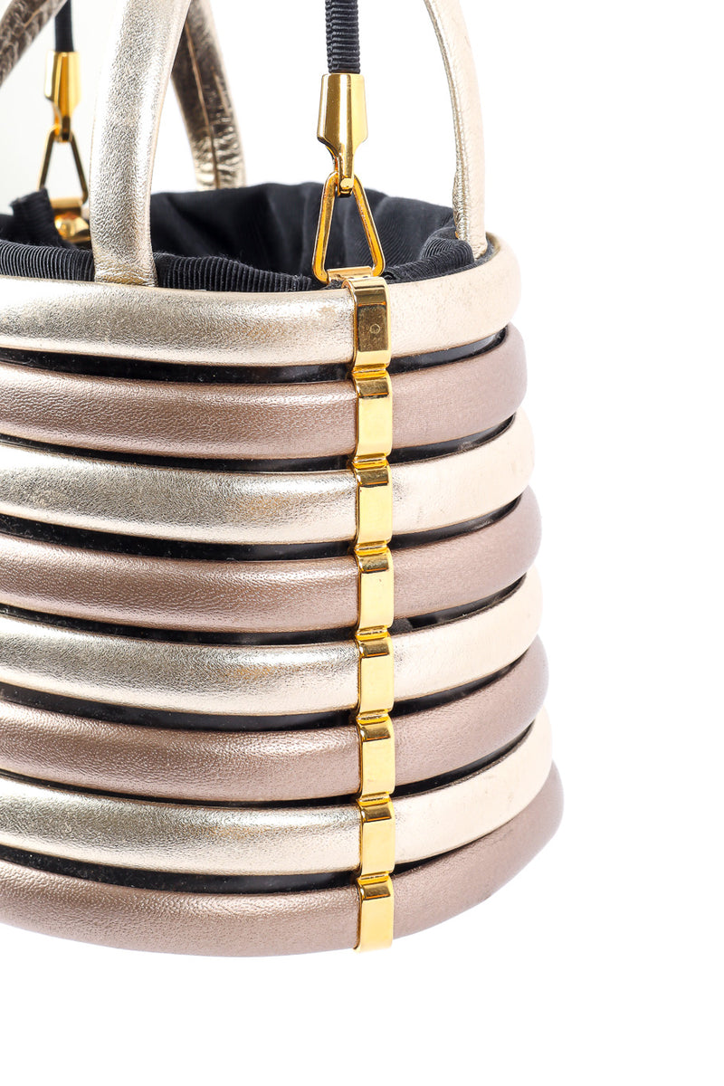 Rodo mini drawstring bucket bag side details @recessla