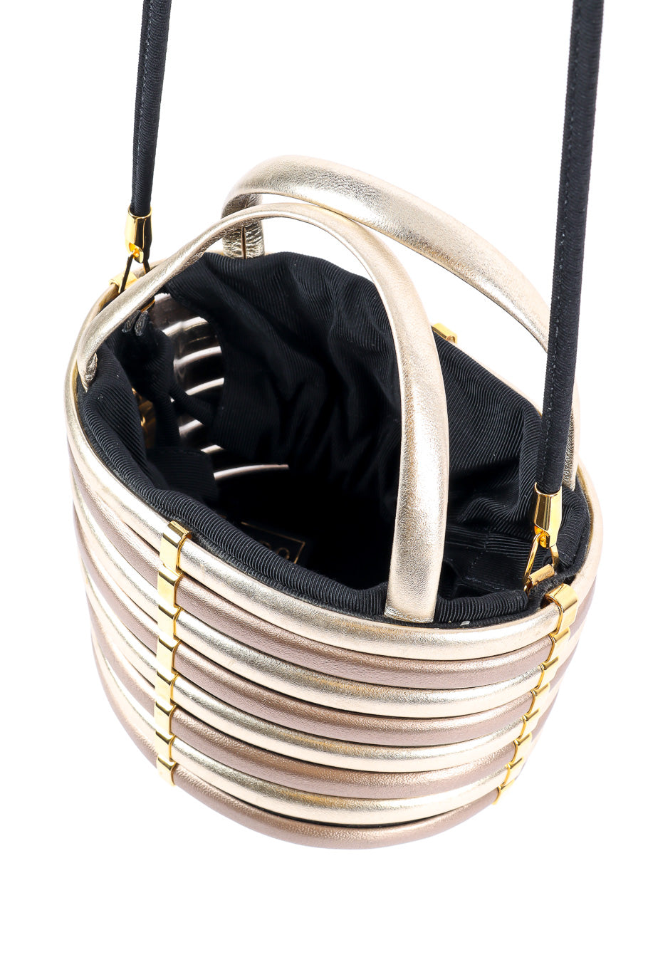 Rodo mini drawstring bucket bag lining details @recessla