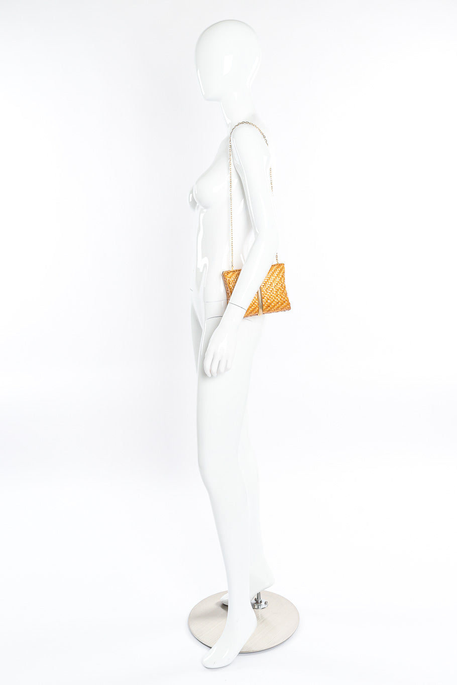 Rodo wicker shoulder clutch on mannequin @recessla