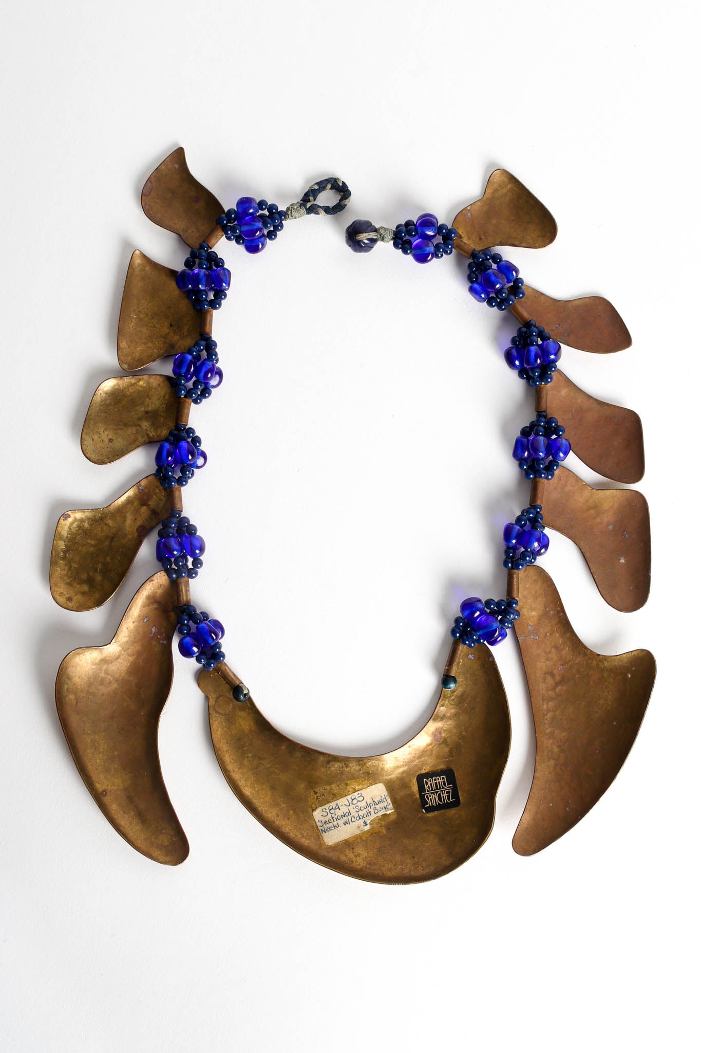 Vintage Rafael Sanchez Sculptural Organic Plate Bead Necklace back side @ Recess LA