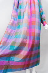 Raksha of Hindimp London for Neiman Marcus Pastel Plaid Check Vintage Silk Kaftan