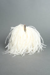 Creamy Ostrich Clutch Bag