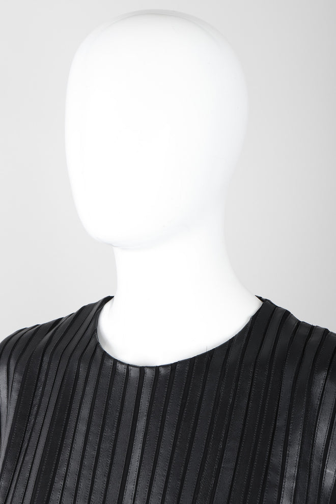 Recess Los Angeles Vintage Ralph Lauren Collection A/W 2013 Runway Pleated Leather Strip Gown