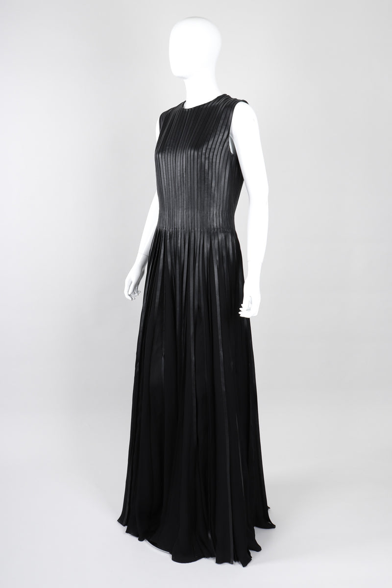 Vintage Ralph Lauren Collection A/W 2013 Runway Pleated Leather Strip Gown Recess Vintage Ralph Lauren Collection A/W 2013 Runway Pleated Leather Strip Gown Recess