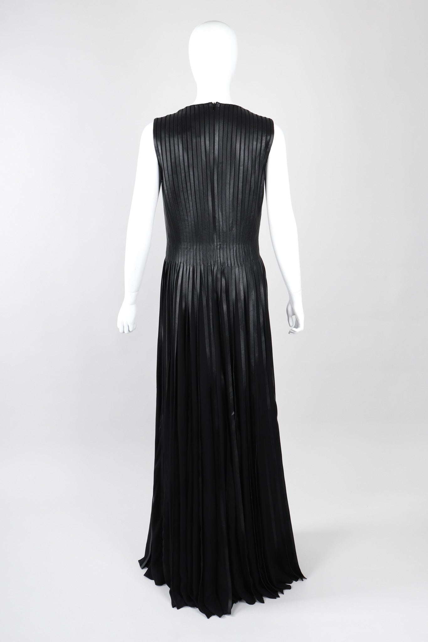 Recess Los Angeles Vintage Ralph Lauren Collection A/W 2013 Runway Pleated Leather Strip Gown