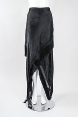 Recess Los Angeles Vintage Ralph Lauren Silk Piano Shawl Fringe Wrap Skirt