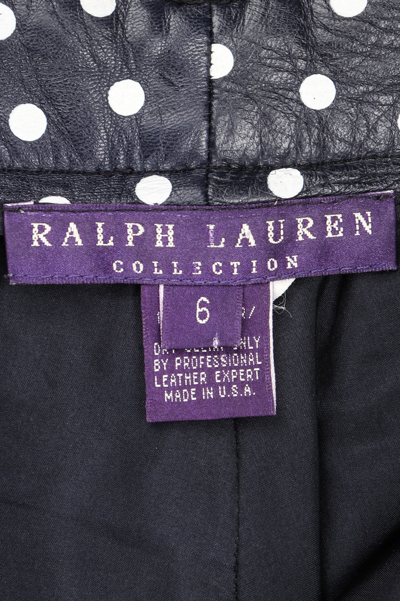 Vintage Ralph Lauren Purple Label Leather Polka Dot Capri Pant