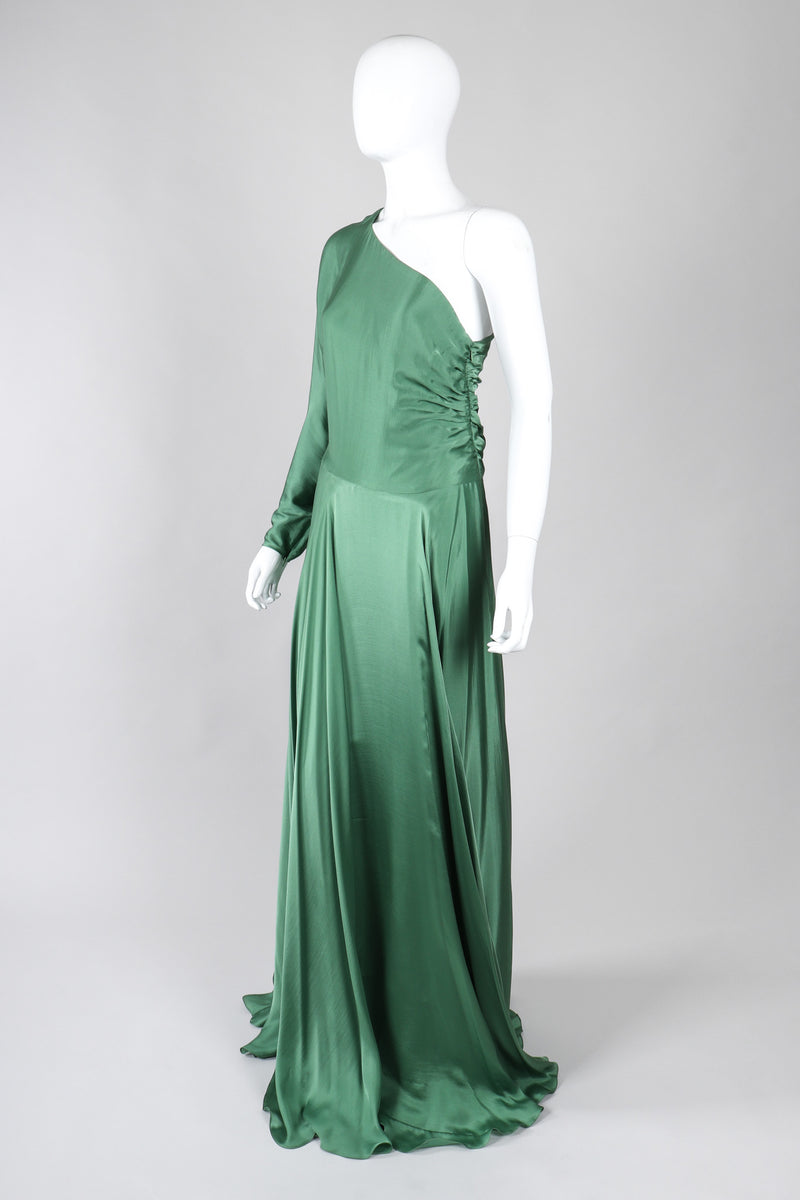 Vintage Ralph Laurent Purple Label One-Shoulder Draped Silk Gown Recess Vintage Ralph Laurent Purple Label One-Shoulder Draped Silk Gown Recess