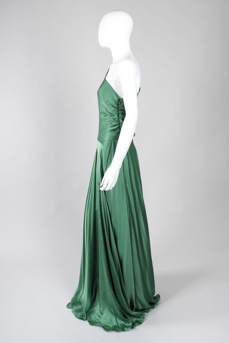 Vintage Ralph Laurent Purple Label One-Shoulder Draped Silk Gown Recess Vintage Ralph Laurent Purple Label One-Shoulder Draped Silk Gown Recess