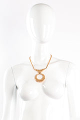 Vintage Raquel Brutalist Textured Ring Pendant on mannequin at Recess Los Angeles