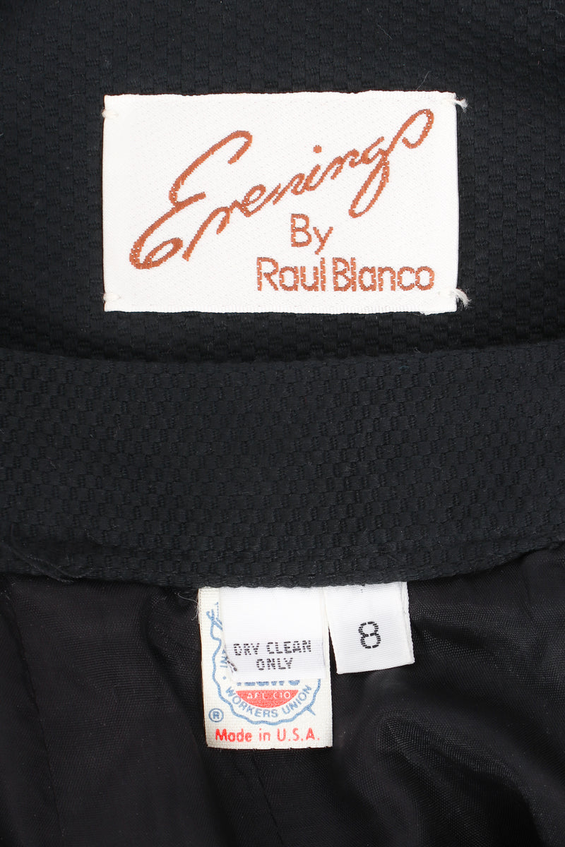 Vintage Raul Blanco Evenings Puff Sleeve Jacket & Pant set Labels @ Recess LA