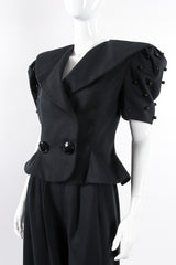 Vintage Raul Blanco Evenings Puff Sleeve Jacket & Pant Set on Mannequin angle crop @ Recess LA