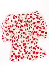 Vintage Raul Blanco Rose Print Peplum Jacket & Skirt Set flat jacket at Recess LA