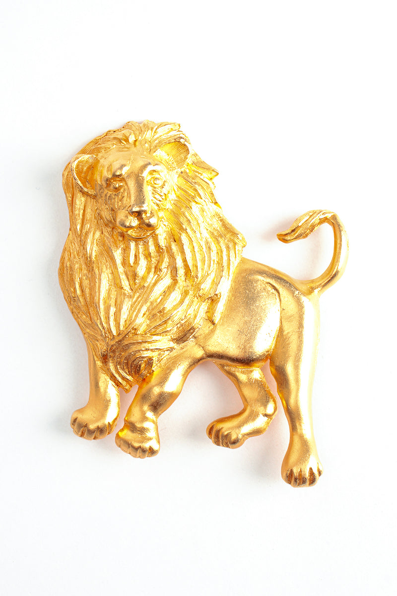 Vintage Realm Golden Majestic Brave Lion Brooch at Recess Los Angeles