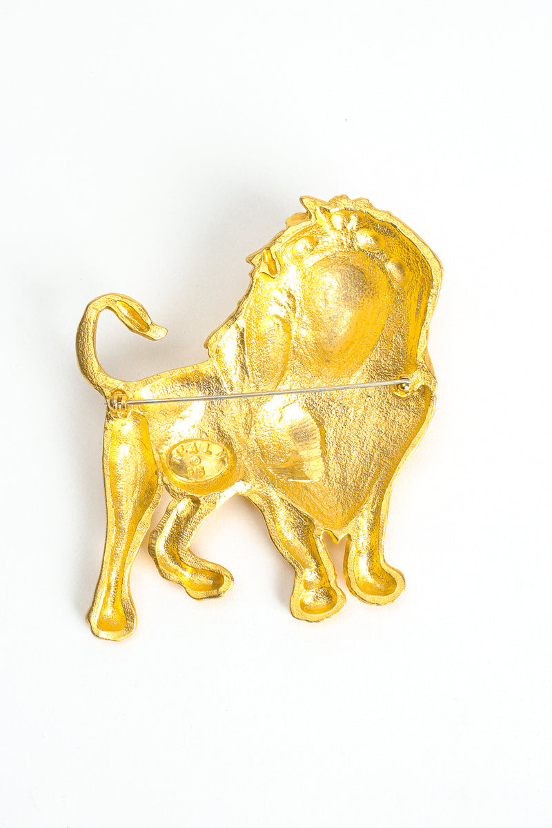 Vintage Realm Golden Majestic Brave Lion Brooch backside at Recess Los Angeles