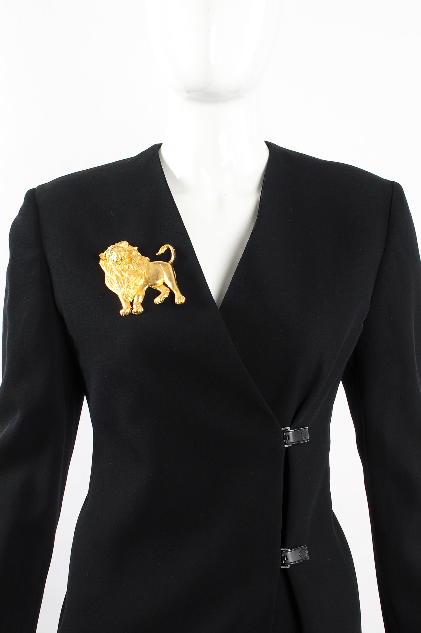 Vintage Realm Golden Majestic Lion Brooch on Mannequin at Recess Los Angeles