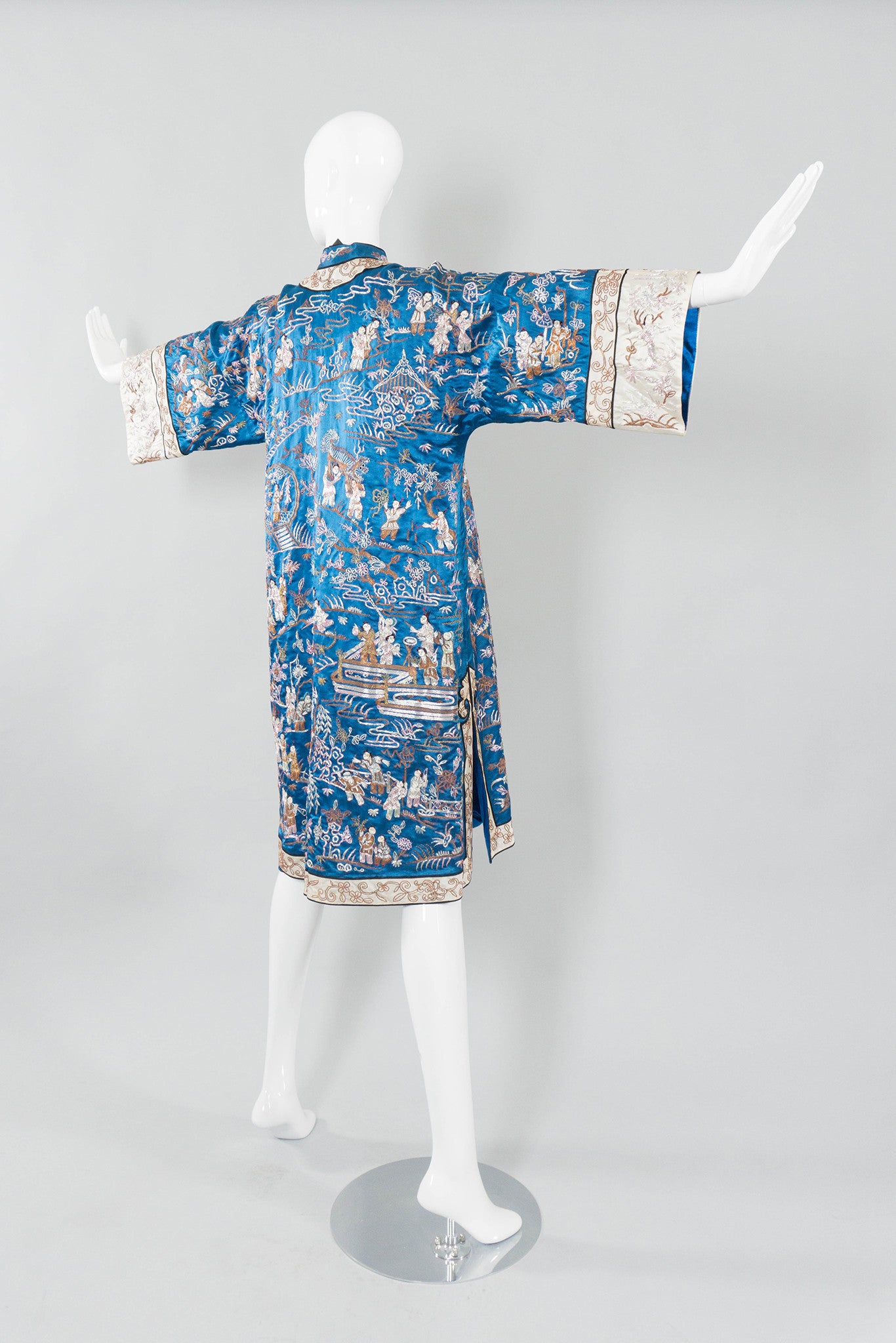 Chinese Metal Embroidered Village Robe Side-Back