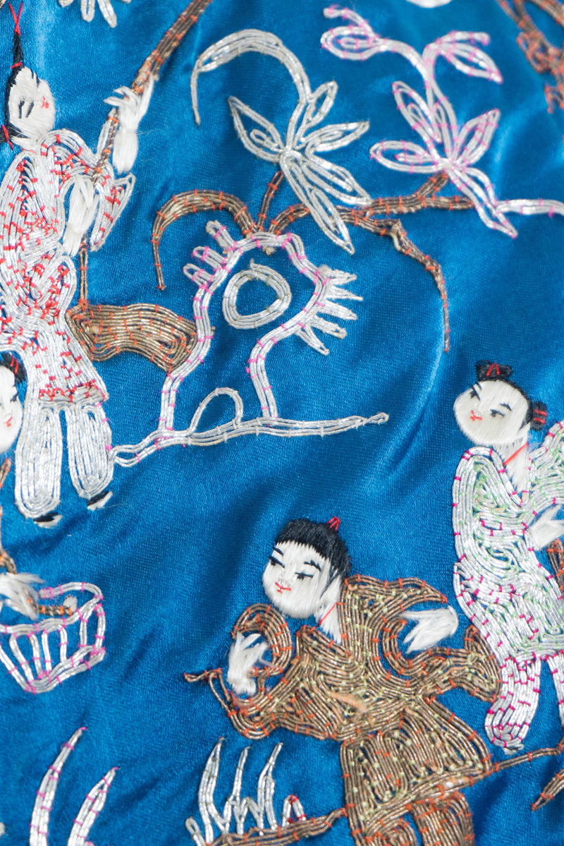 Chinese Metal Embroidered Village Robe Detail