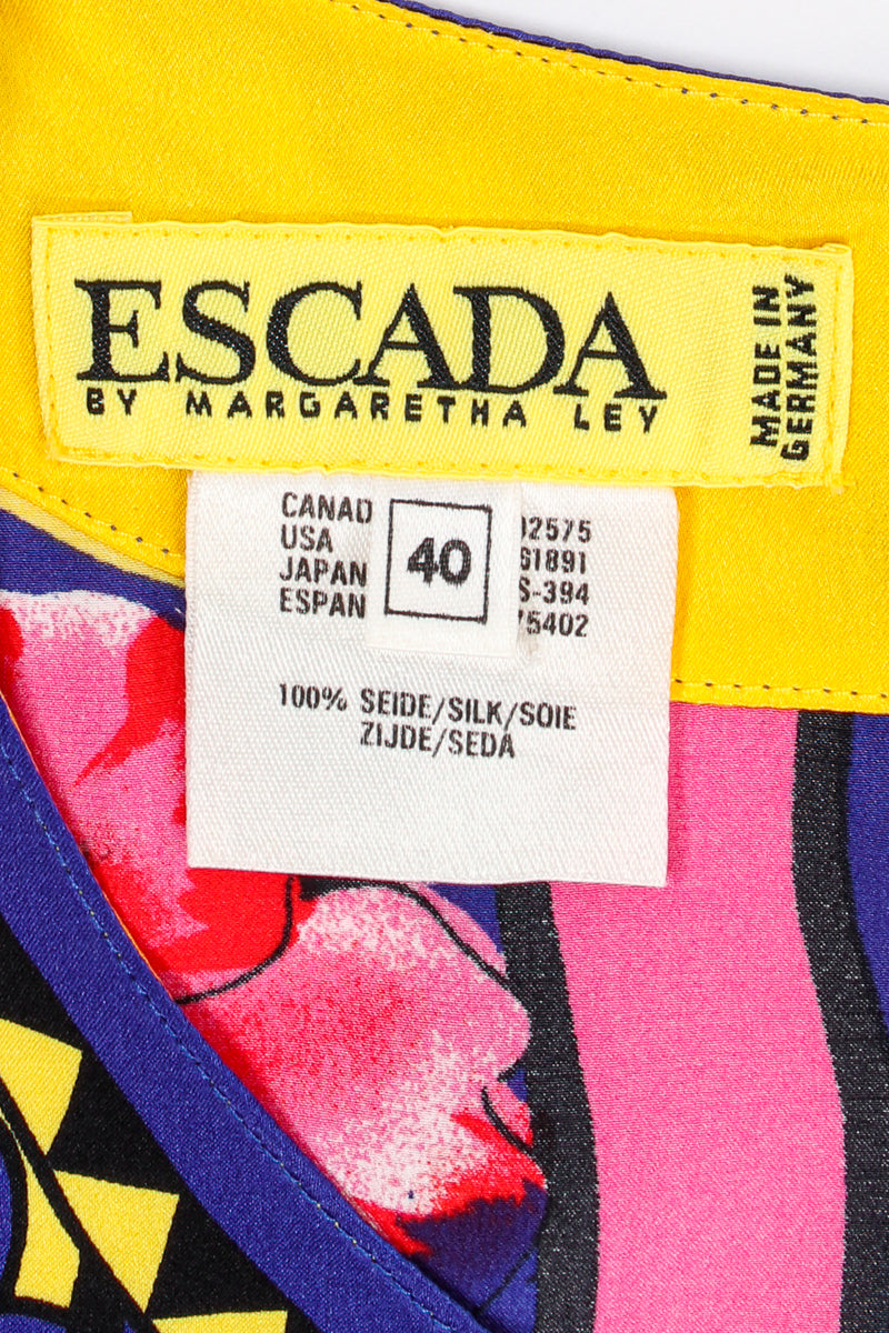 Vintage Escada Collage Pop Art Print Bodysuit label at Recess Los Angeles