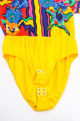 Vintage Escada Collage Pop Art Print Bodysuit crotch snaps at Recess Los Angeles