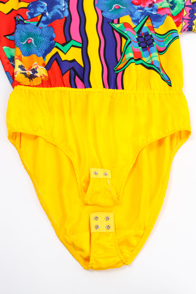 Vintage Escada Collage Pop Art Print Bodysuit crotch snaps at Recess Los Angeles