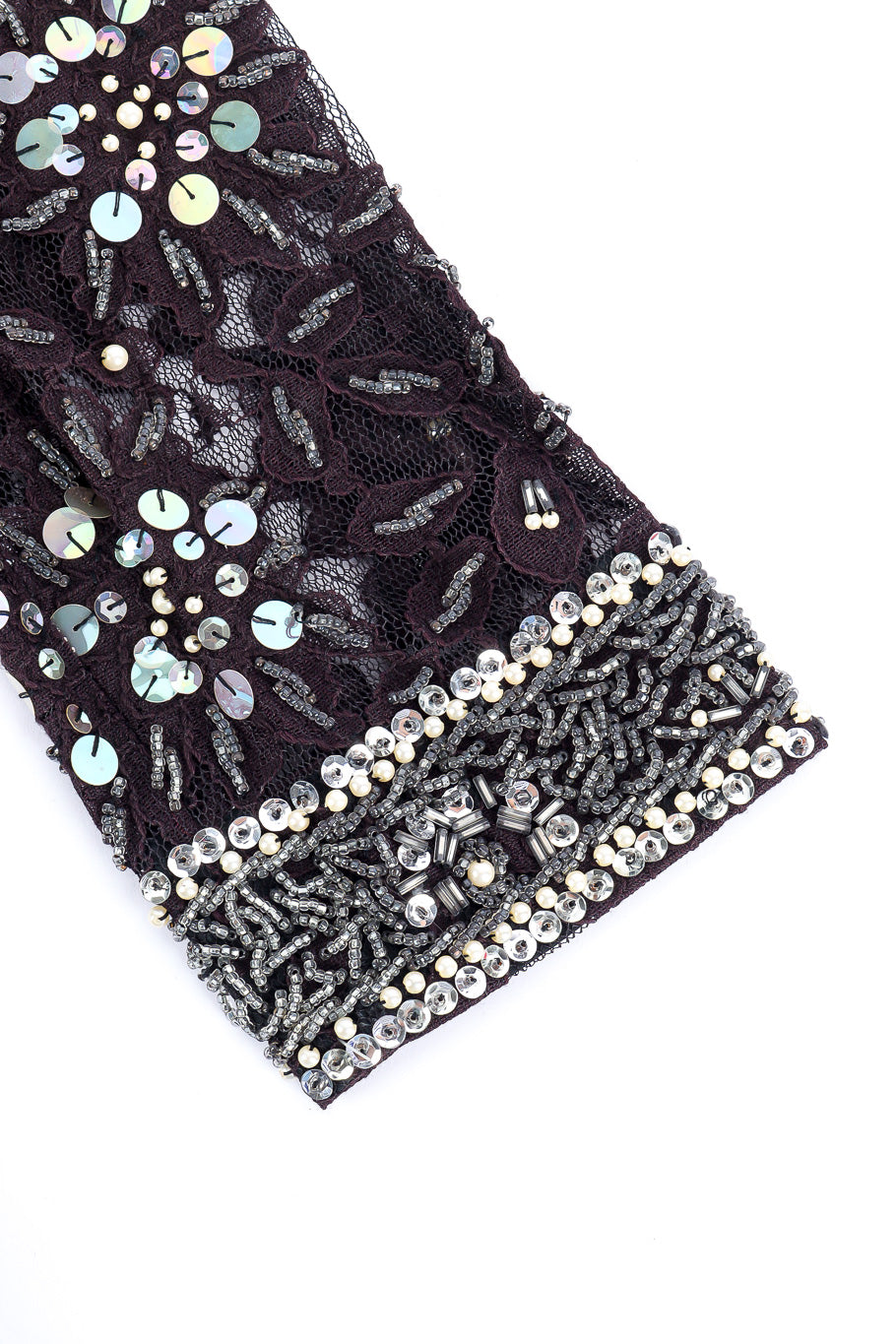 Vintage beaded and sequin lace set sleeve cuff details. @recesla