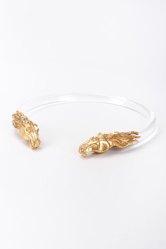 Recess Los Angeles Vintage Remy Lucite Clear Choker Brass Horse Heads