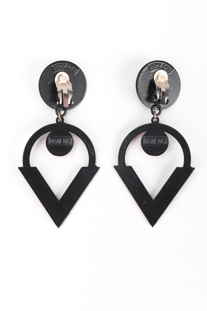 Recess Los Angeles Vintage Remy Dis Fuchsia Crystal Circle Point Drop Earrings