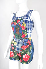Recess Los Angeles Designer Consignment Vintage Rena Lange Four-Piece Floral Plaid Phumzile Mlambo-Ngcuka Portrait Ensemble