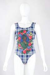 Recess Los Angeles Designer Consignment Vintage Rena Lange Four-Piece Floral Plaid Phumzile Mlambo-Ngcuka Portrait Ensemble
