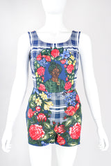 Recess Los Angeles Designer Consignment Vintage Rena Lange Four-Piece Floral Plaid Phumzile Mlambo-Ngcuka Portrait Ensemble