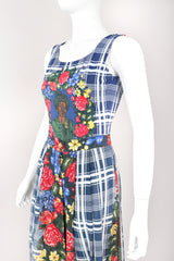Recess Los Angeles Designer Consignment Vintage Rena Lange Four-Piece Floral Plaid Phumzile Mlambo-Ngcuka Portrait Ensemble