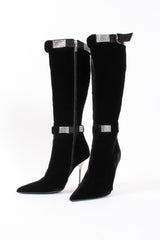 Vintage Rene Caovilla Tall Velvet Rhinestone Boots at Recess Los Angeles