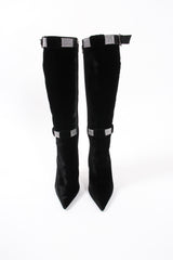 Vintage Rene Caovilla Tall Velvet Rhinestone Boots front at Recess Los Angeles