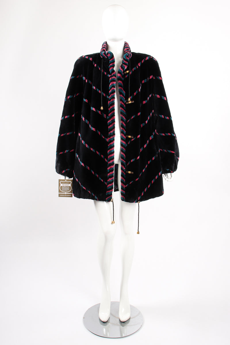 Vintage Revillon Chevron Stripe Toggle Fur Coat – Recess