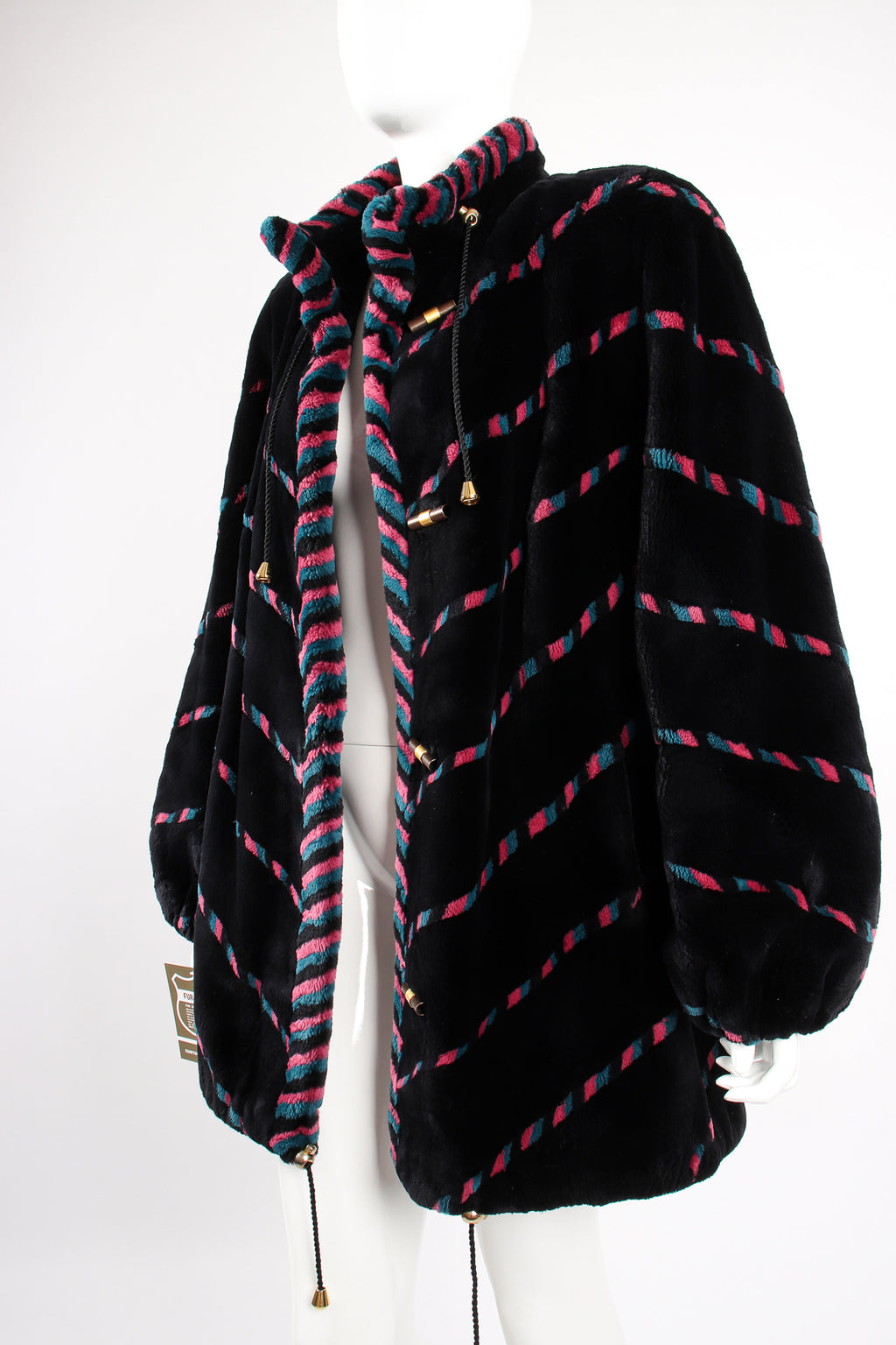 Vintage Revillon Chevron Stripe Toggle Fur Coat – Recess