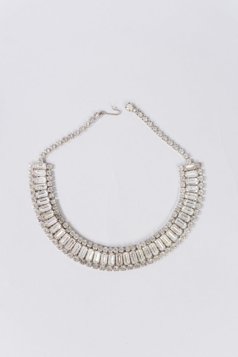 Vintage Rhinestone Baguette Choker Necklace