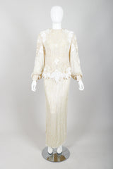 Vintage Riazee Beaded Applique Bridal Wedding Top & Skirt Set on Mannequin front at Recess