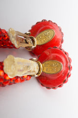 Richard Kerr Hot Cheeto Fire Crystal Rhinestone Drop Earrings