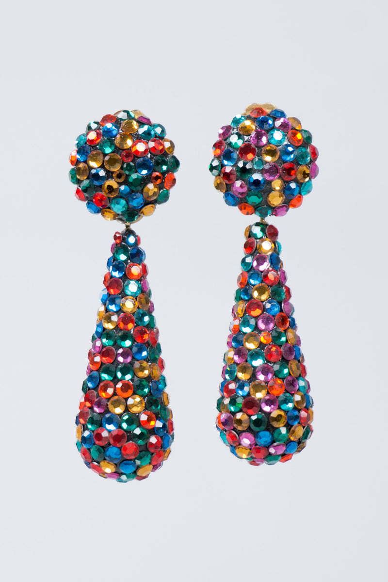 Richard Kerr Vintage Crystal Rainbow Drop Earrings