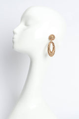 Vintage Richard Kerr Rhinestone Oval Drop Earrings on mannequin @ Recess Los Angeles