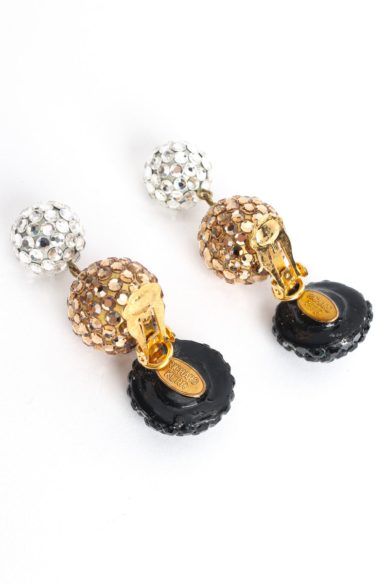 Vintage Triple Rhinestone Drop Earrings signed back @ Recess Los Angeles