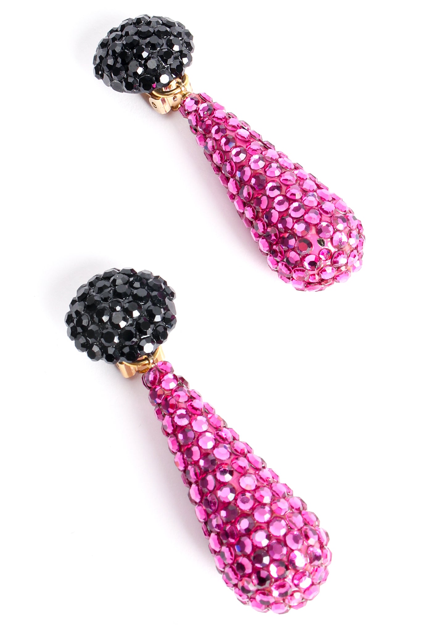 Vintage Richard Kerr Signature Fuchsia Rhinestone Drop Earrings at Recess Los Angeles