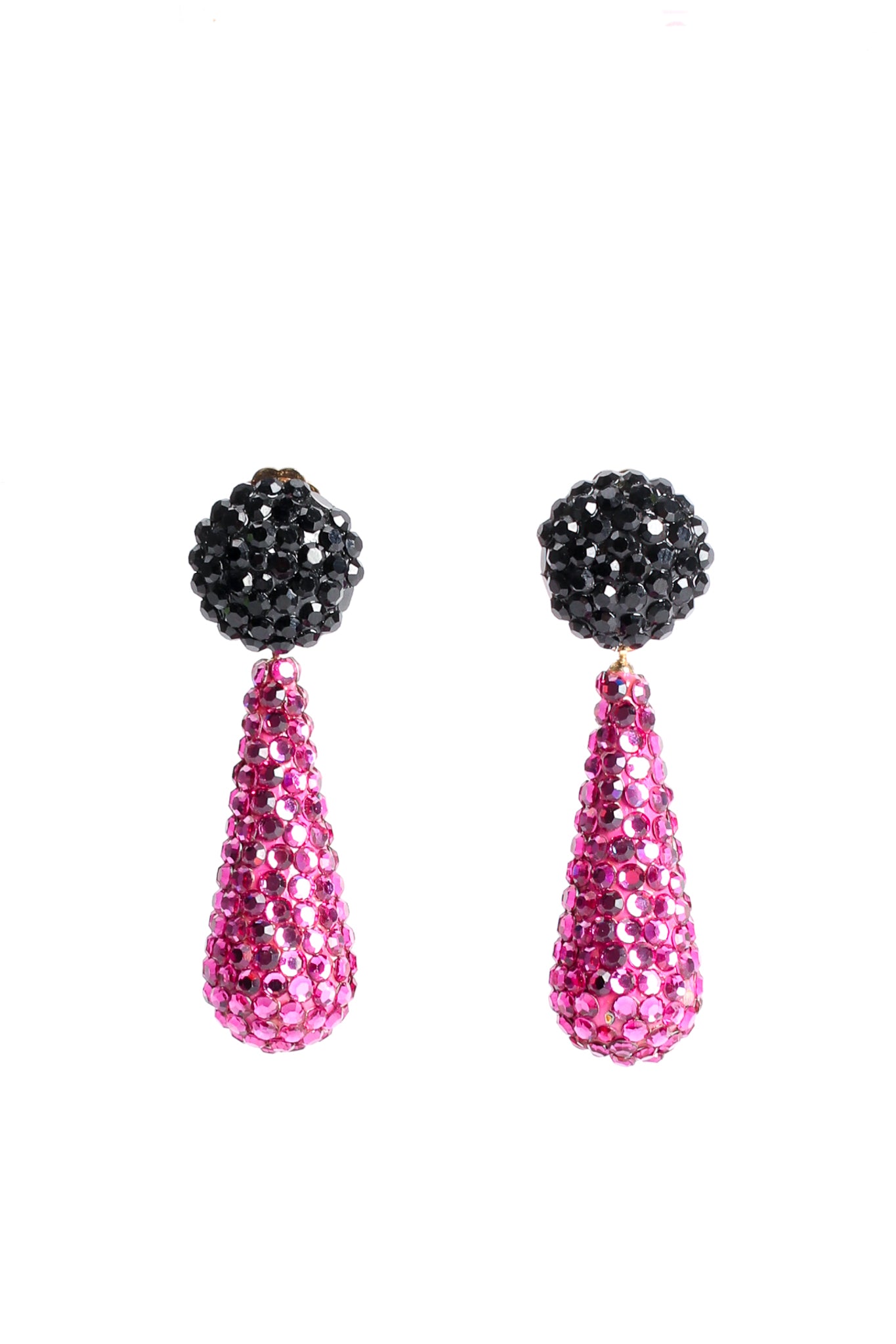 Vintage Richard Kerr Signature Fuchsia Rhinestone Drop Earrings at Recess Los Angeles