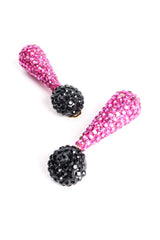 Vintage Richard Kerr Signature Fuchsia Rhinestone Drop Earrings at Recess Los Angeles