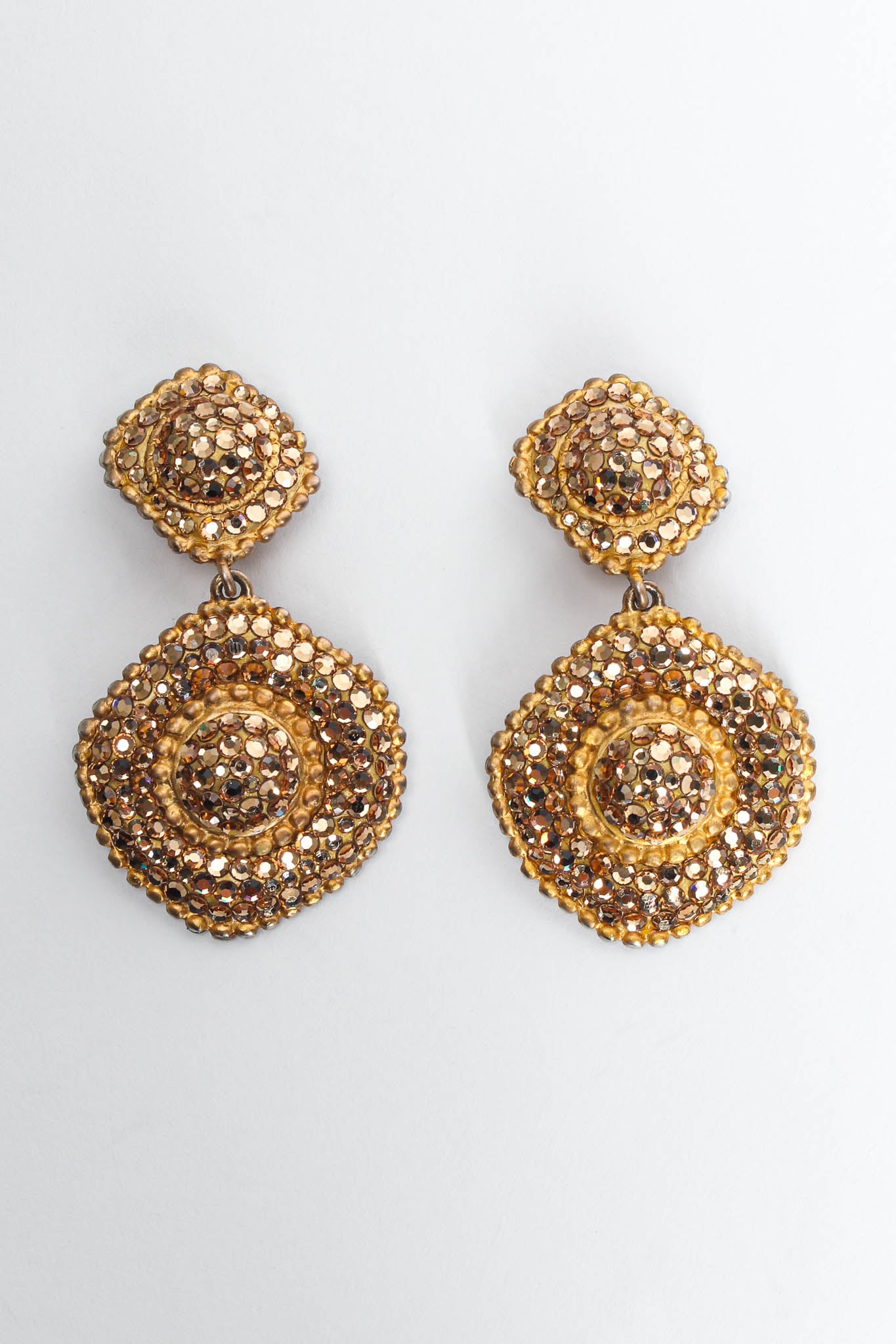 Dome Plate Rhinestone Earrings