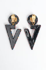 Vintage Richard Kerr Rainbow Split Triangle Earrings back flat @ Recess LA