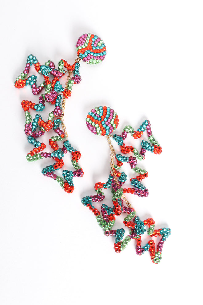 Vintage Richard Kerr Long Abstract Rhinestone Drop Earrings at Recess Los Angeles
